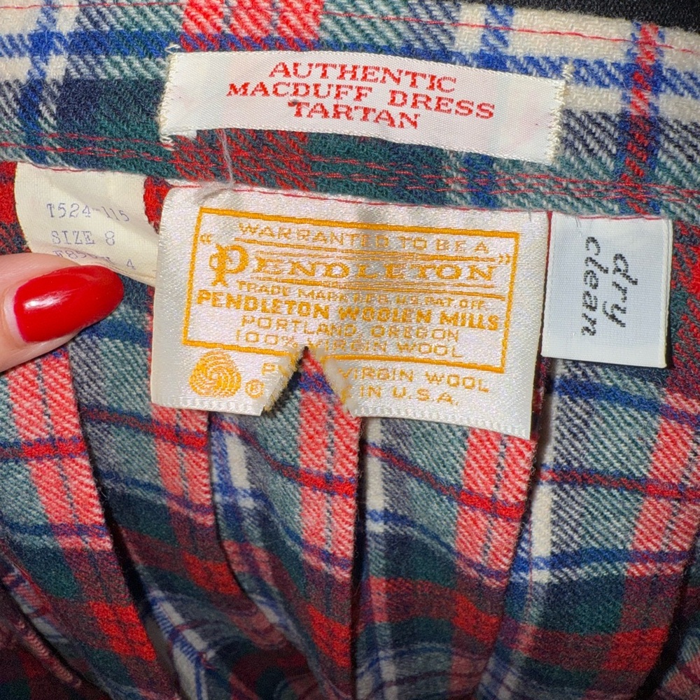 Pendleton‎ Vintage 80s Tartan Plaid Wool Skirt USA Preppy Academia- Size 8 - Picture 2 of 10